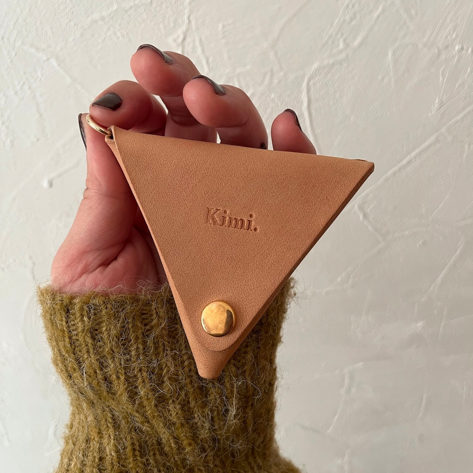 Triangle Coin Pouch-Camel