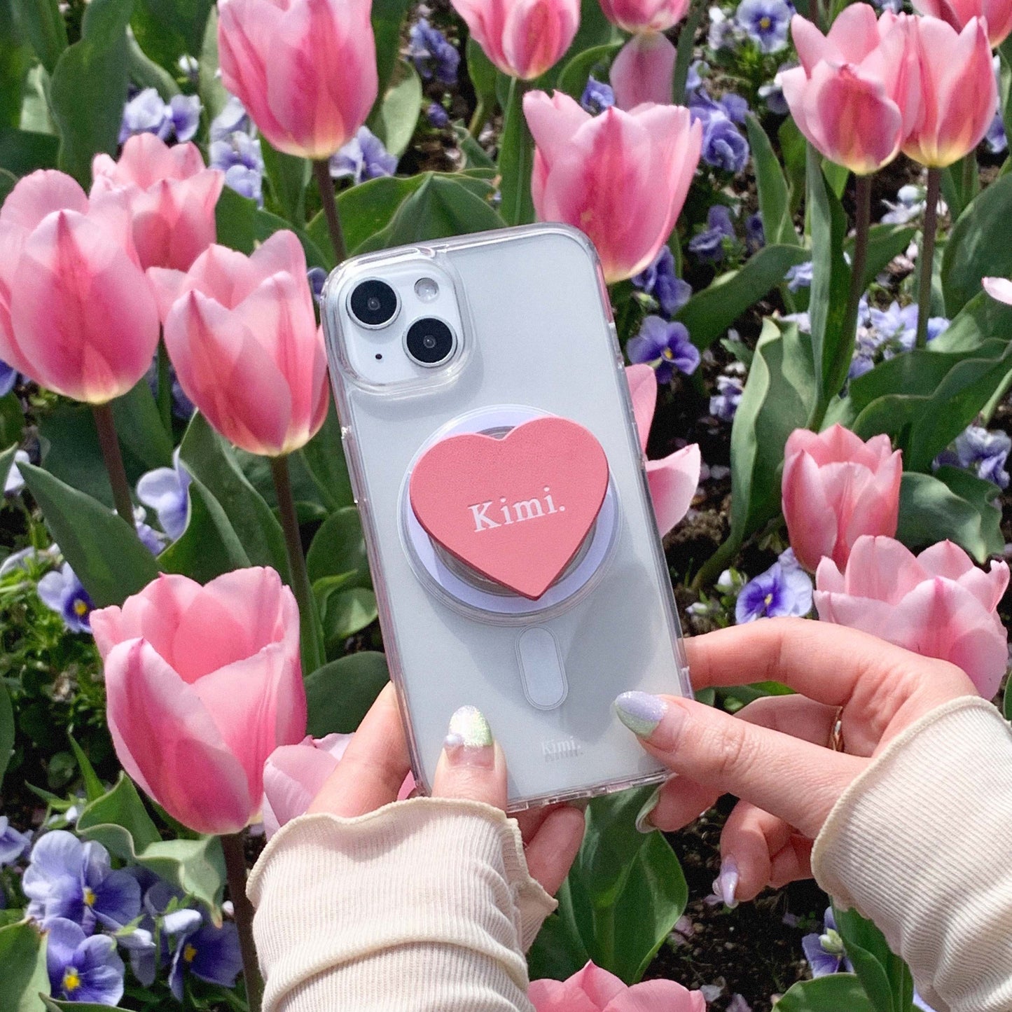 Pastel Heart Griptok/pink