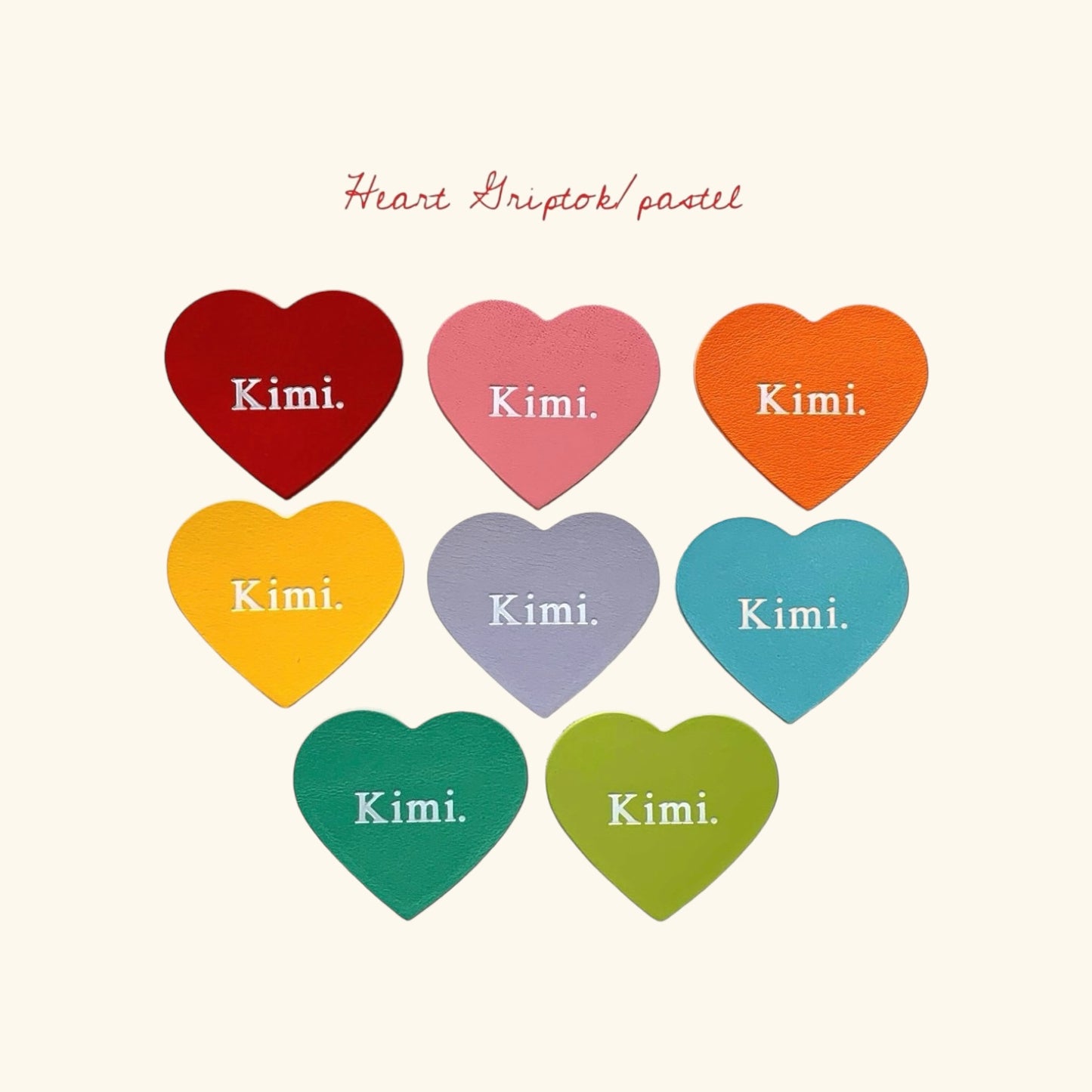 Pastel Heart Griptok/red