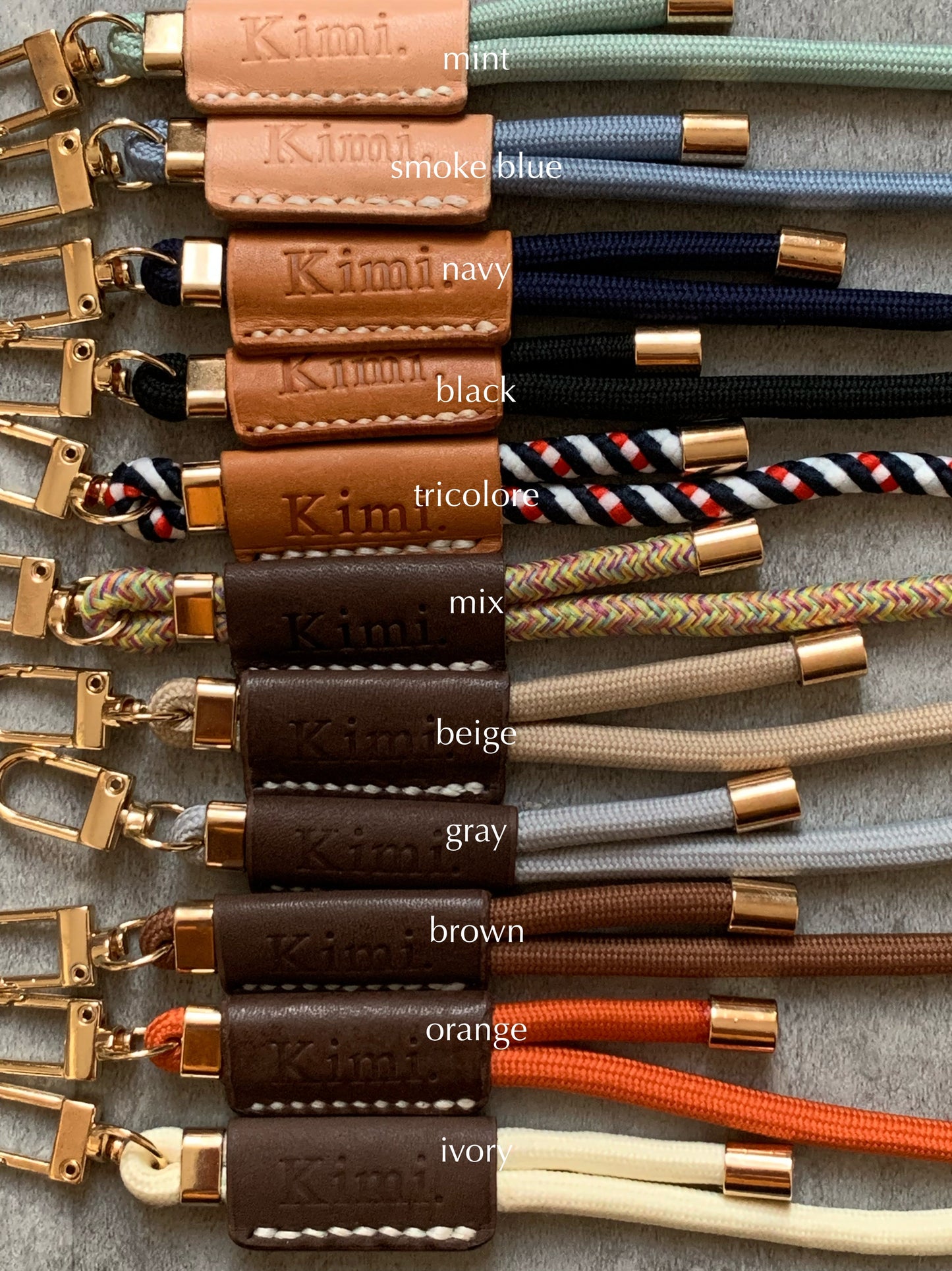 Leather Tag Phone Strap - brown