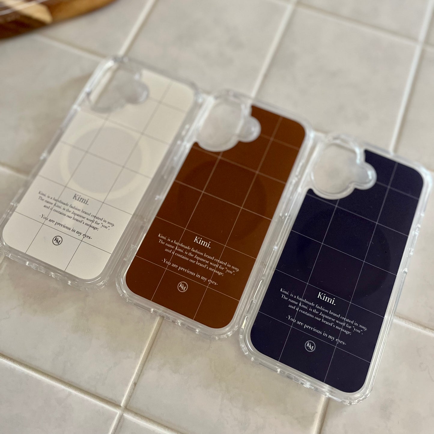 Logo Grid MagSafe Case-Brown