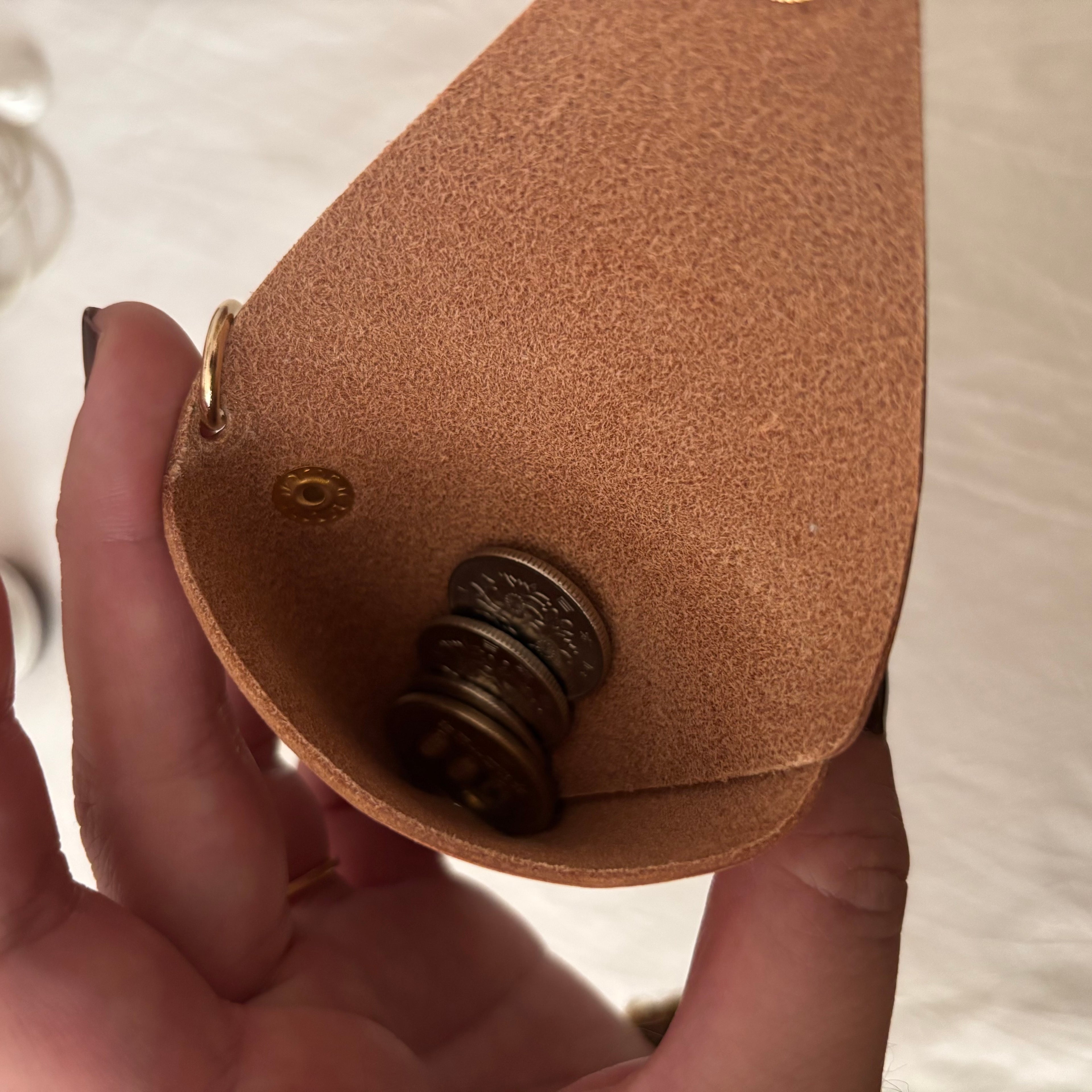 Triangle Coin Pouch-Dark Brown