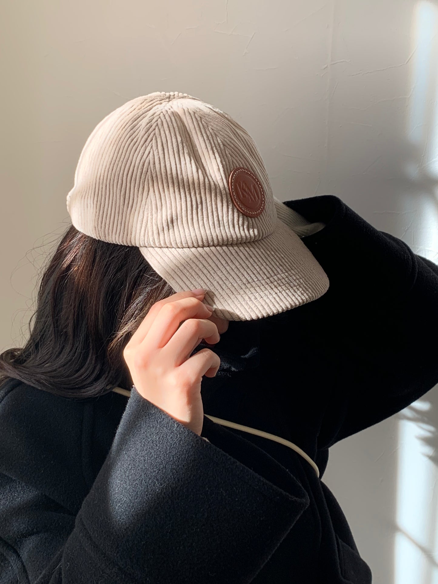 Corduroy Cap-ivory