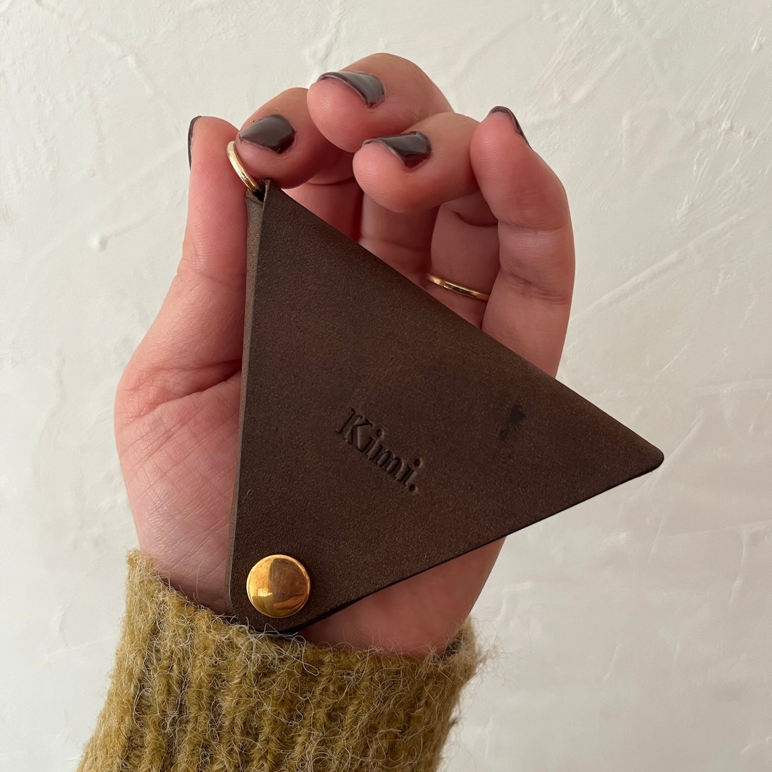 Triangle Coin Pouch-Dark Brown