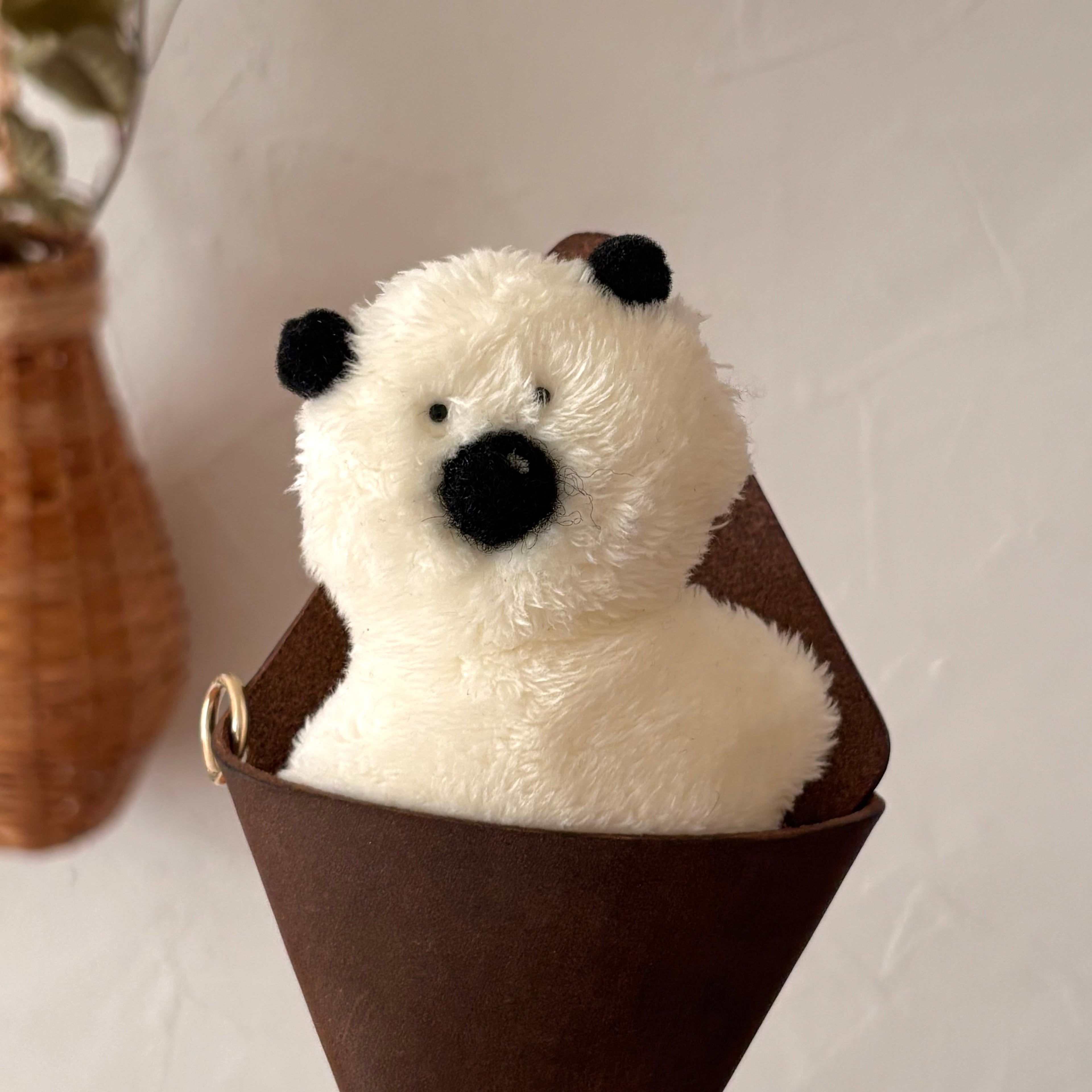 Triangle Coin Pouch-Dark Brown