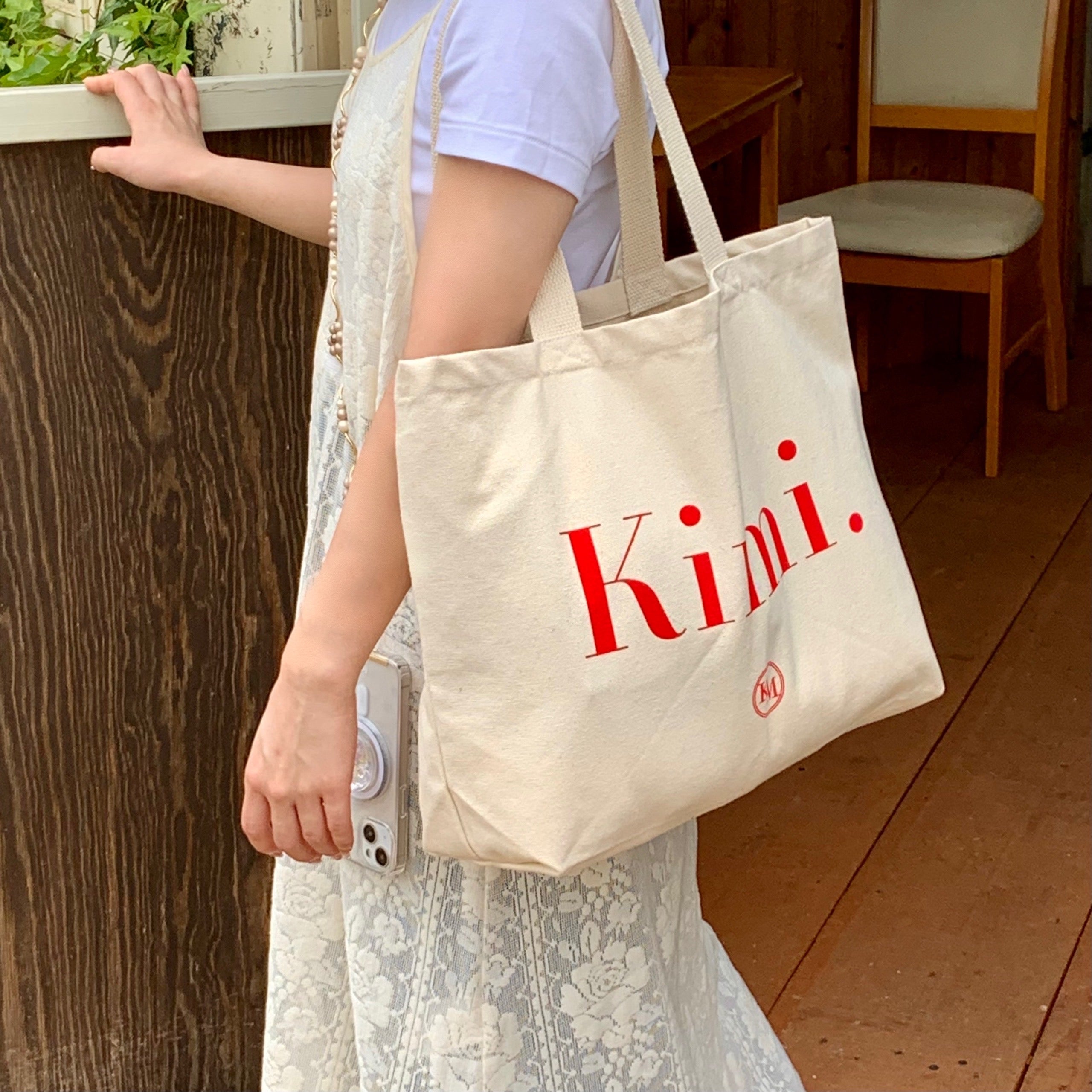 Kimi. Logo Tote Bag/red