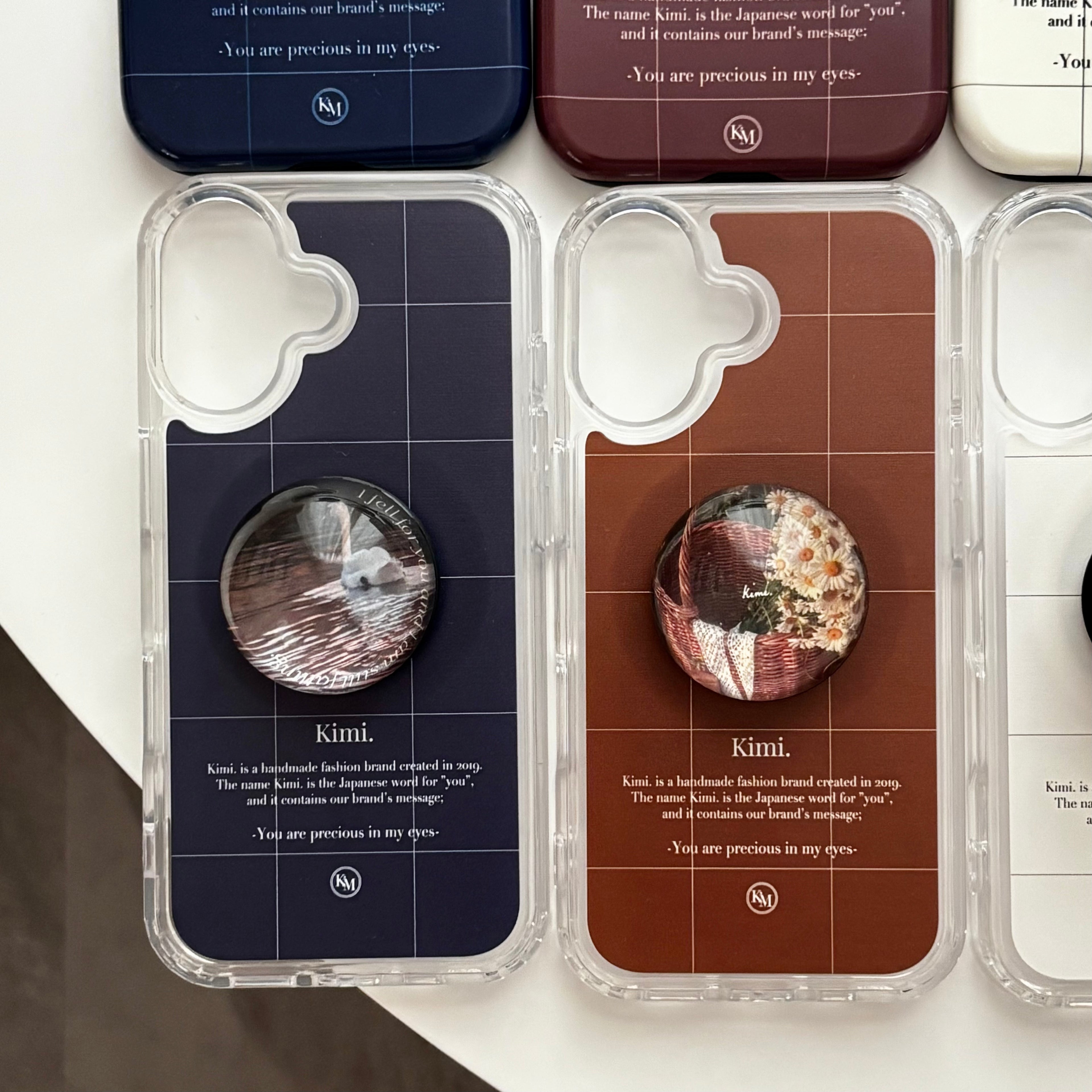 Logo Grid MagSafe Case-Brown