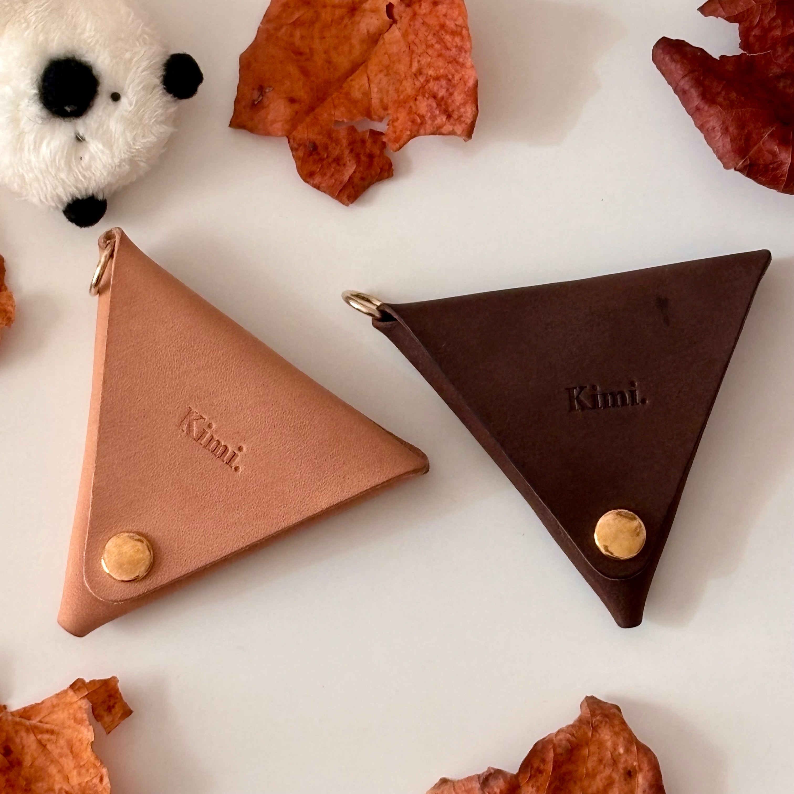 Triangle Coin Pouch-Dark Brown