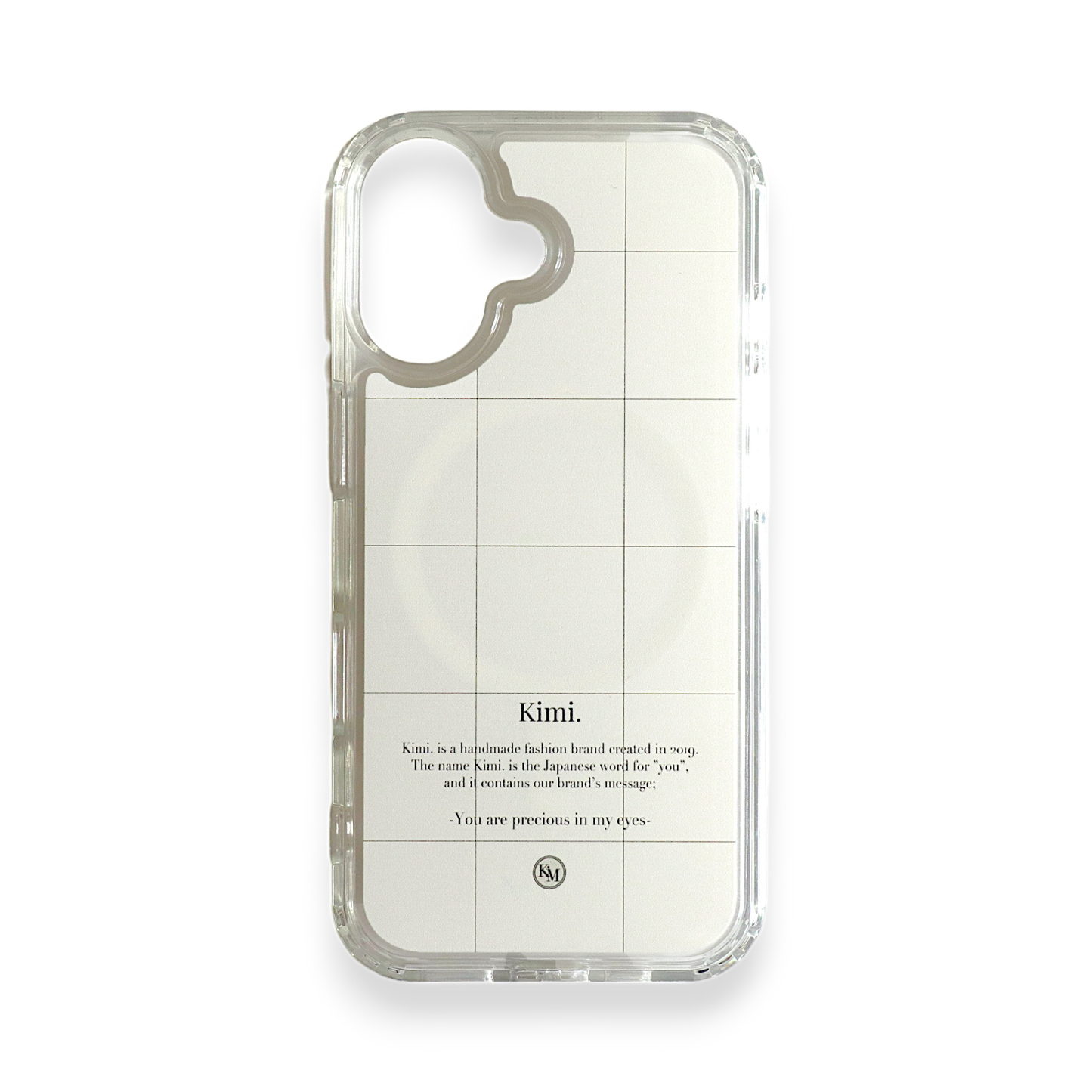 Logo Grid MagSafe Case-Cream Beige