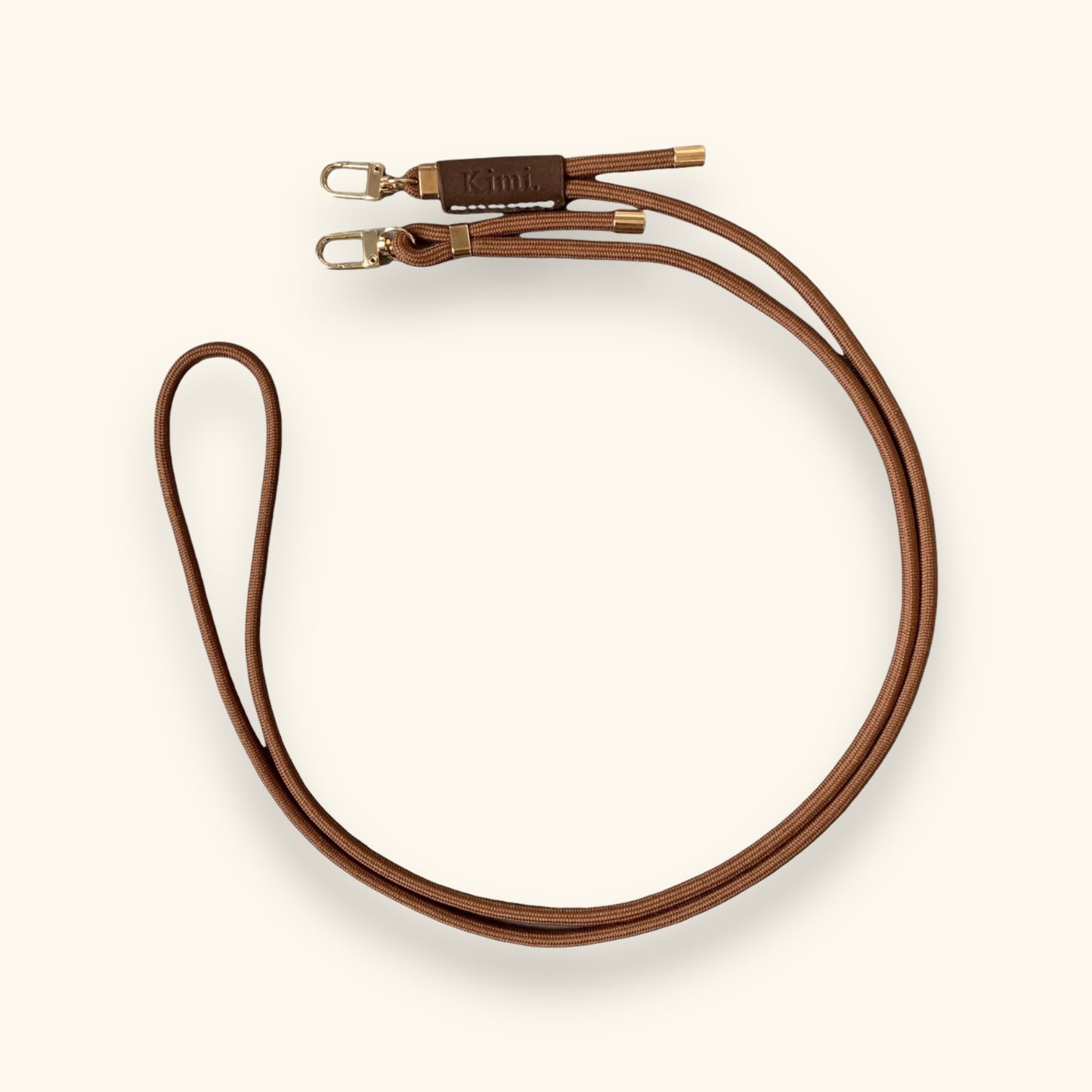Leather Tag Phone Strap - brown