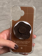 Suede Flower Griptok-Dark Brown