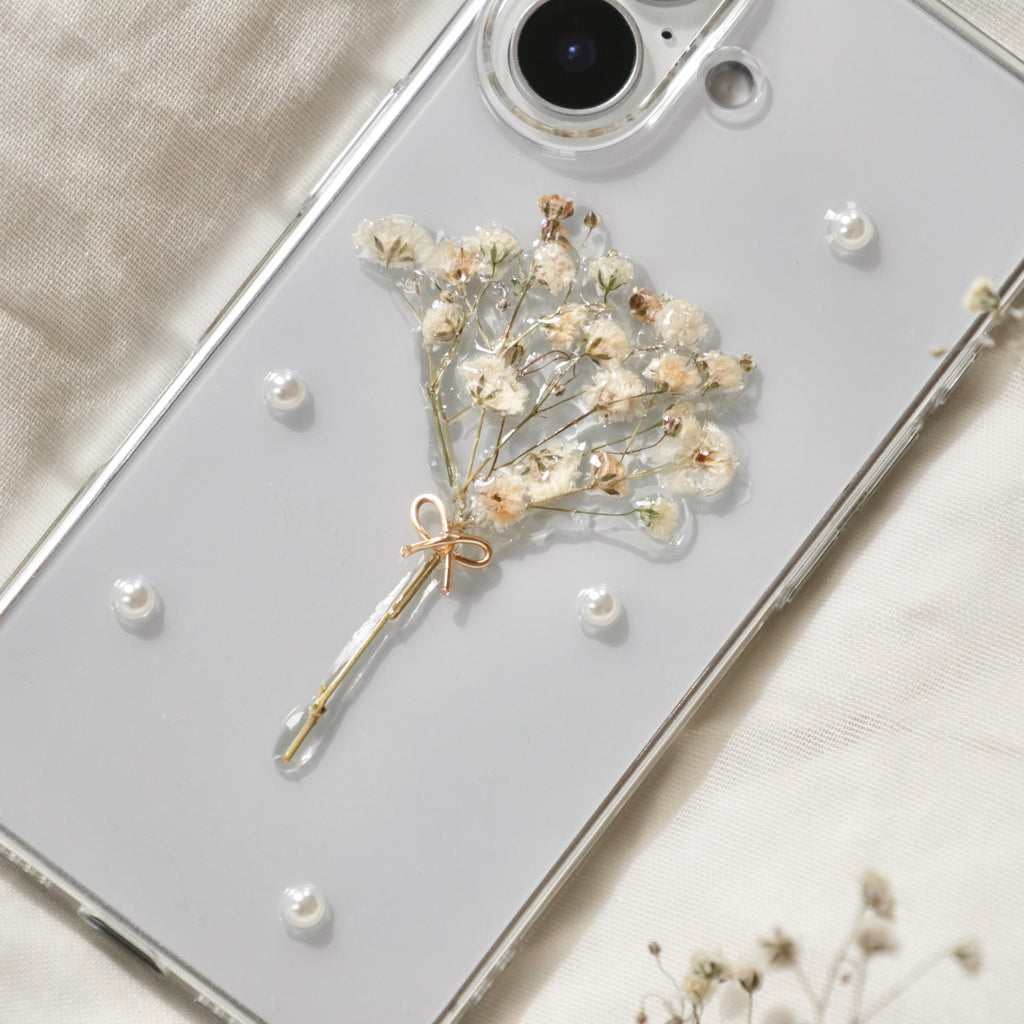 Baby’s Breath Bouquet Case (Clear)｜かすみ草のブーケスマホケース