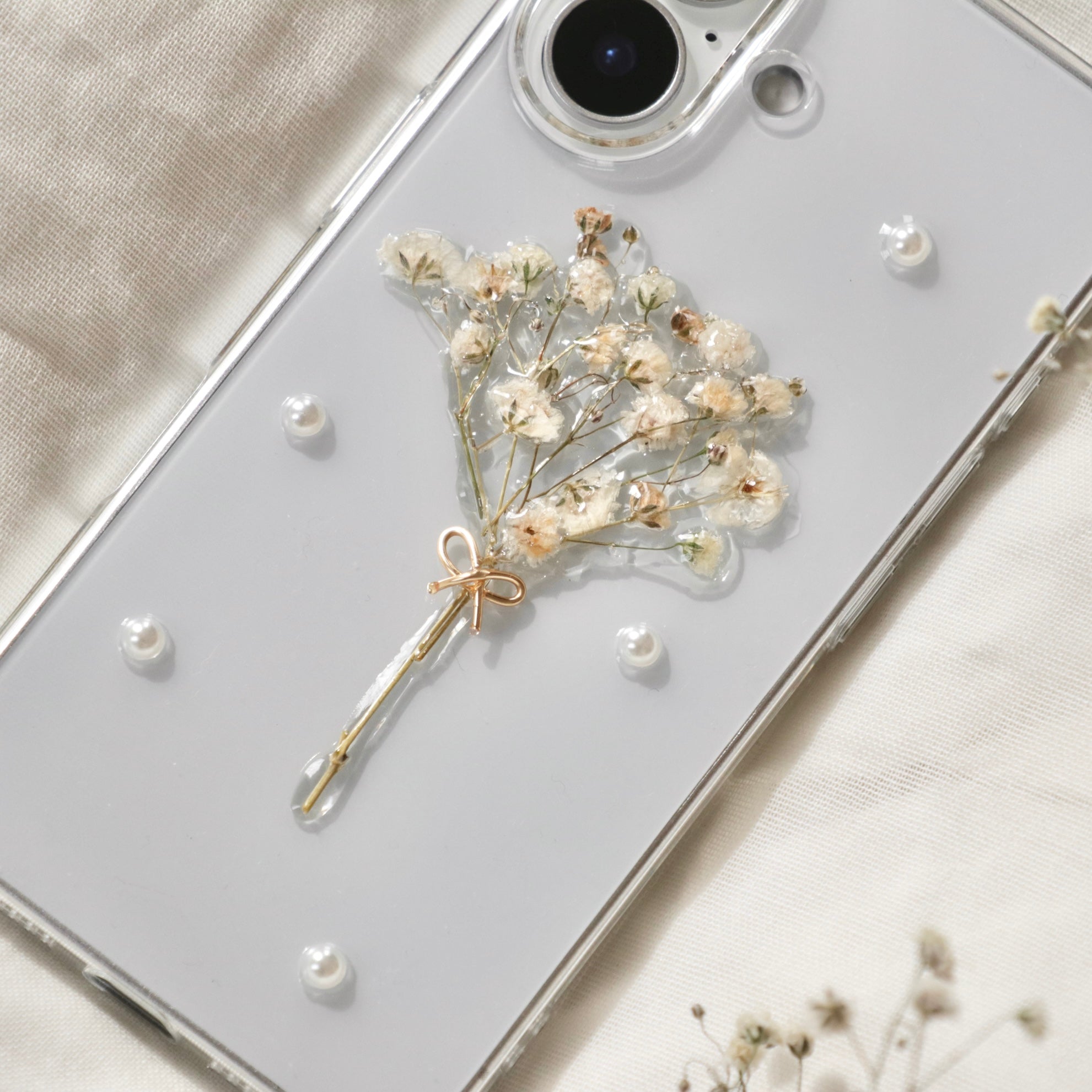Baby’s Breath Bouquet Case (Clear)｜かすみ草のブーケスマホケース