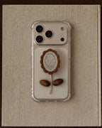 Wood Flower Lace Grip Case – Rose