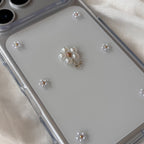 小さなお花のパールケース ブラウンゴールド