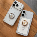 Flower Ring Pearl Phone Case -Gold