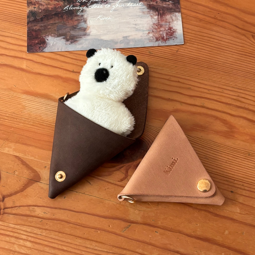 Triangle Coin Pouch-Camel