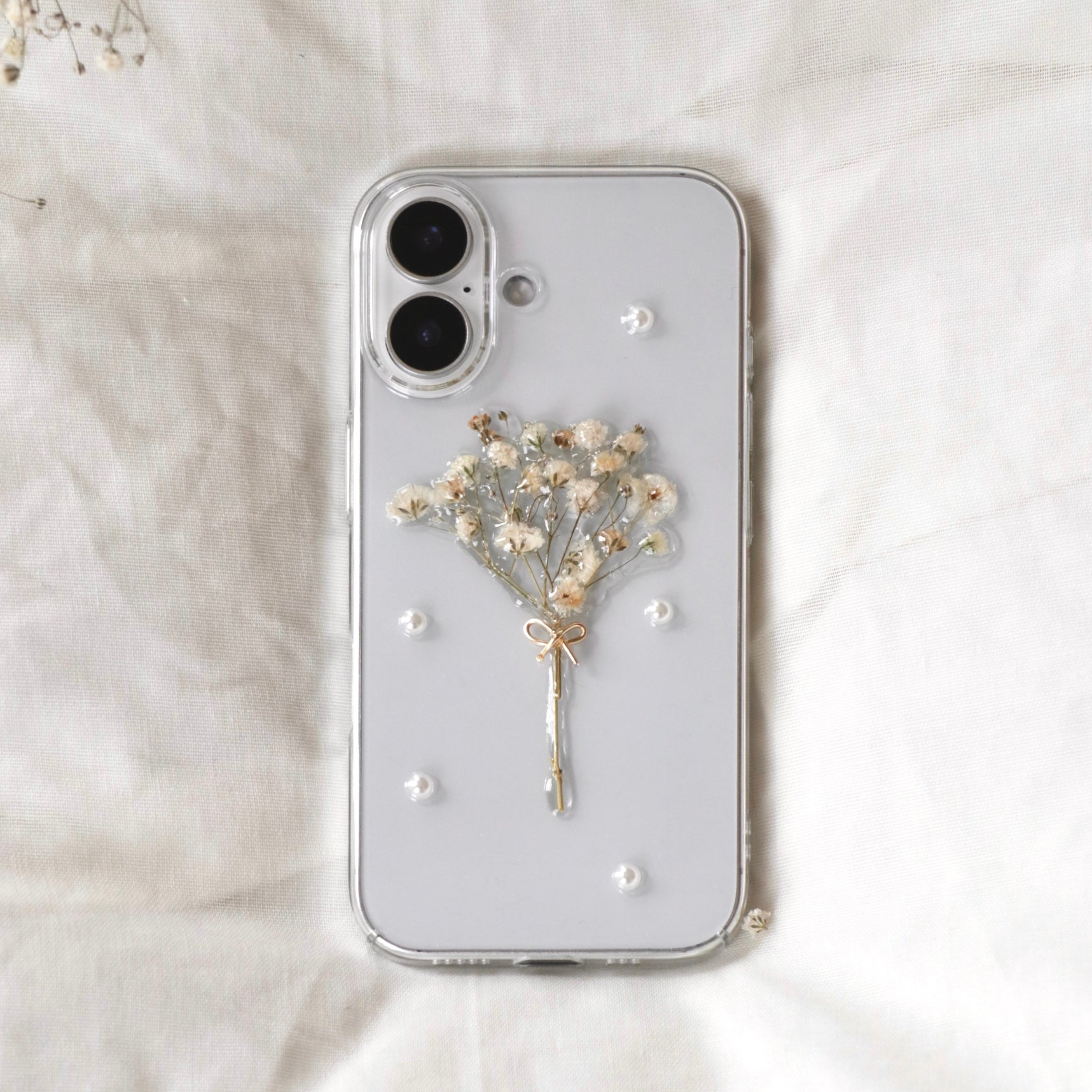 Baby’s Breath Bouquet Case (Clear)｜かすみ草のブーケスマホケース