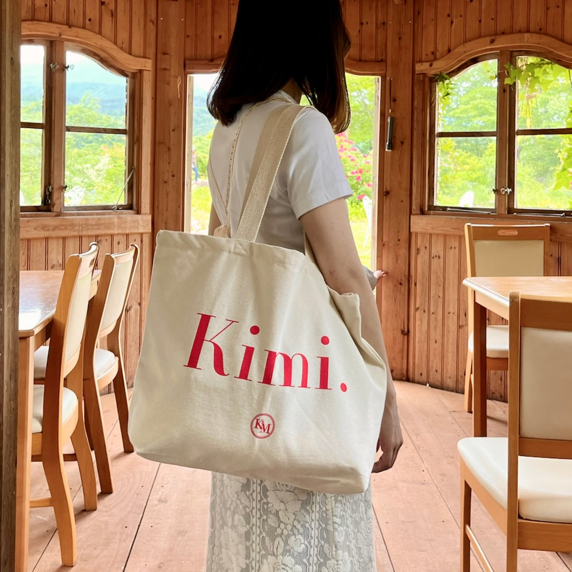 Kimi. Logo Tote Bag/red