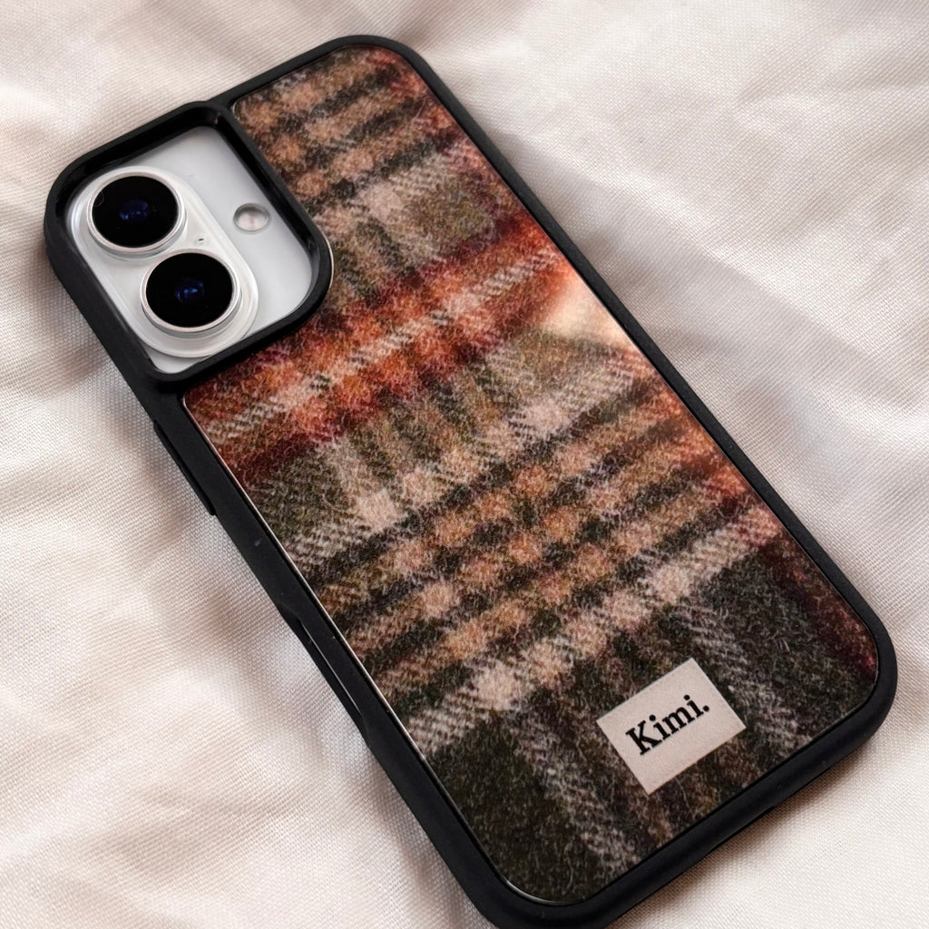 Tweed Check Case-Brown