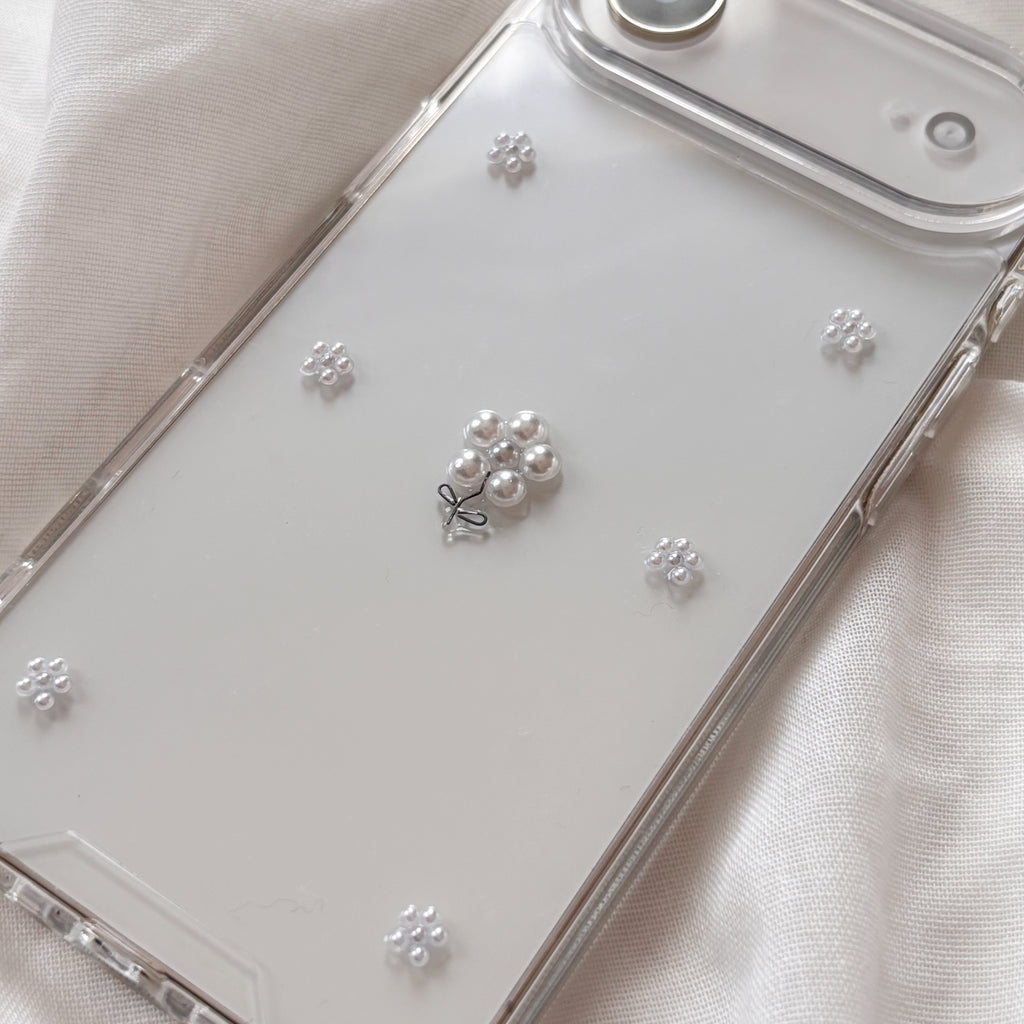小さなお花のパールケース シルバー