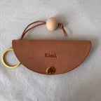 Nubuck Circle Key Case-Camel
