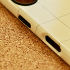 Logo Grid Case-Cream Beige