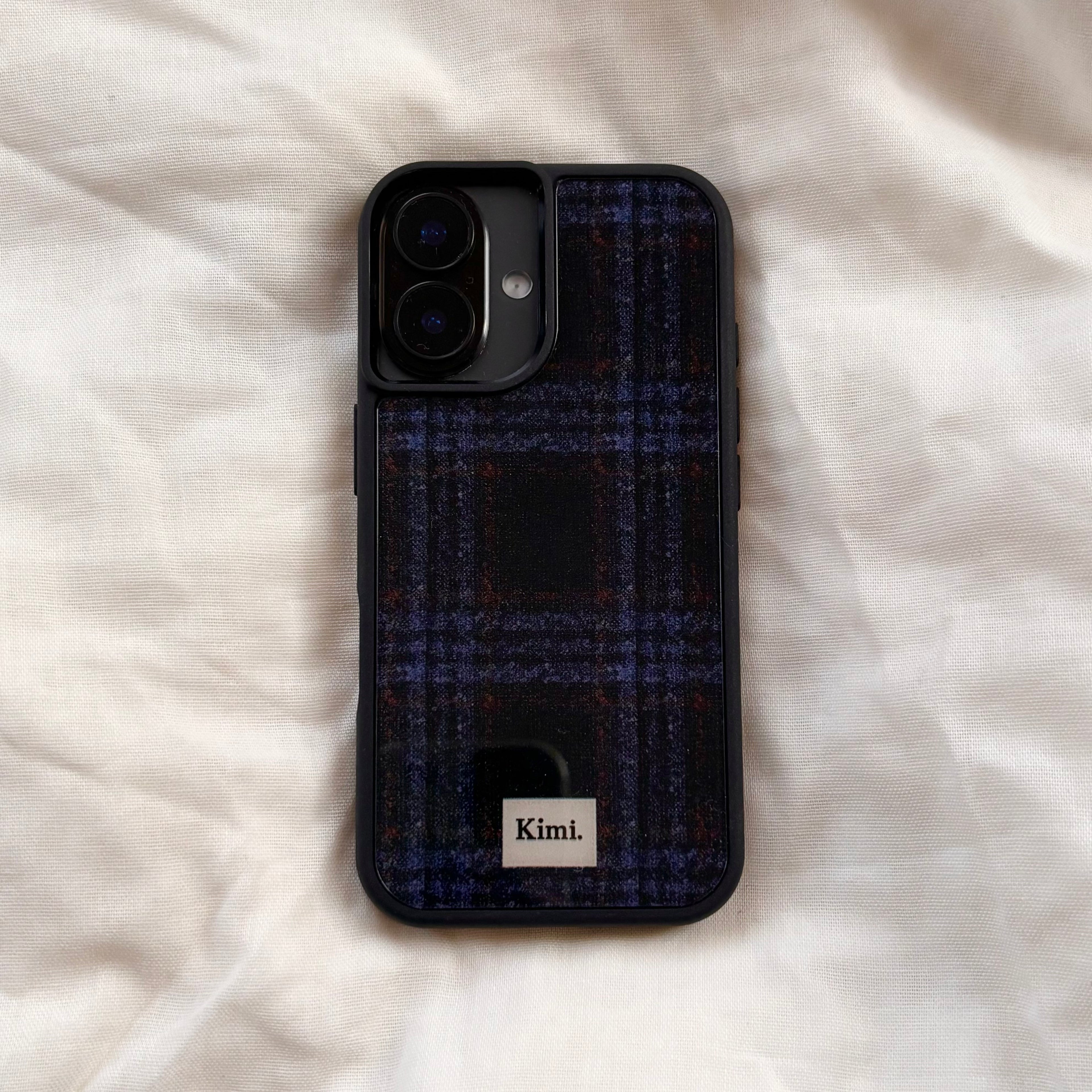 Tweed Check Case-Navy