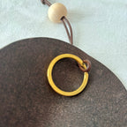 Nubuck Circle Key Case-Dark Brown