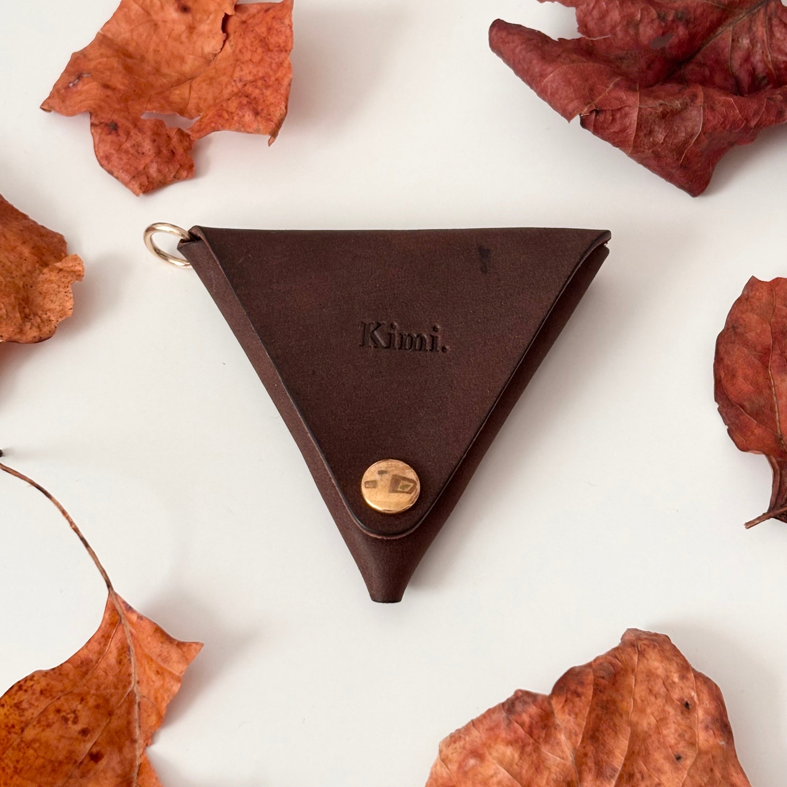 Triangle Coin Pouch-Dark Brown