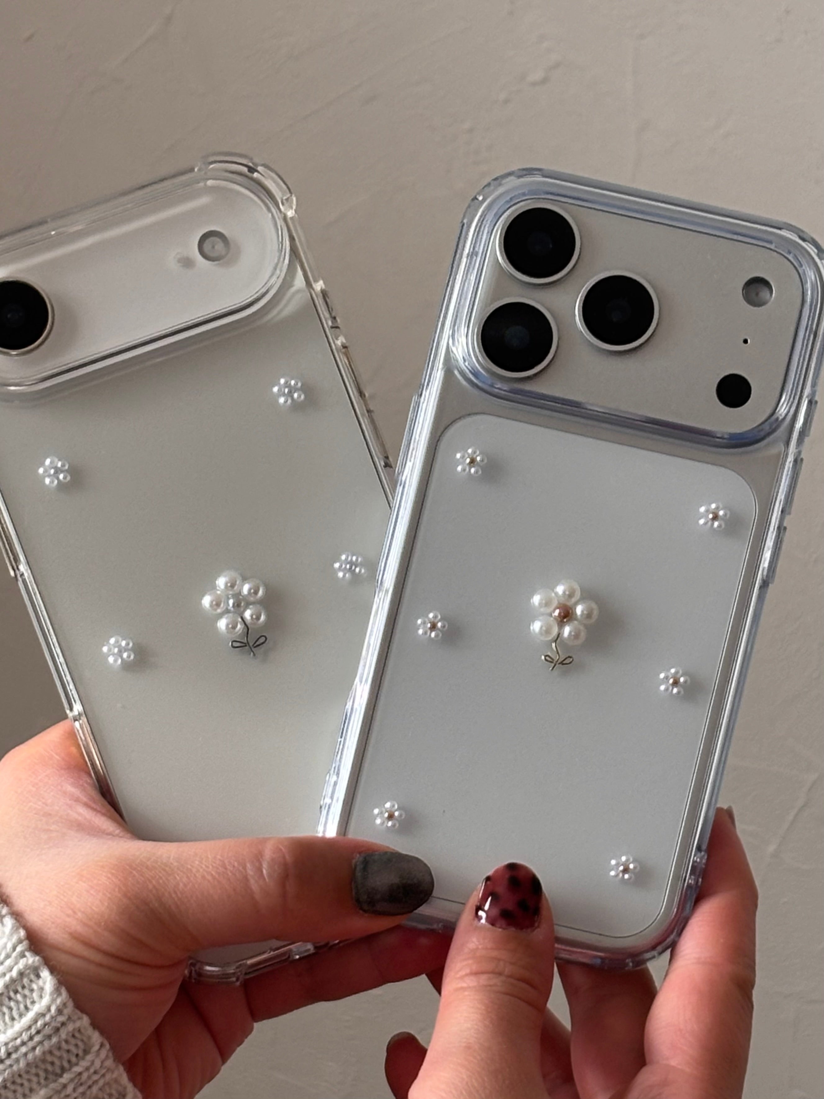 小さなお花のパールケース シルバー