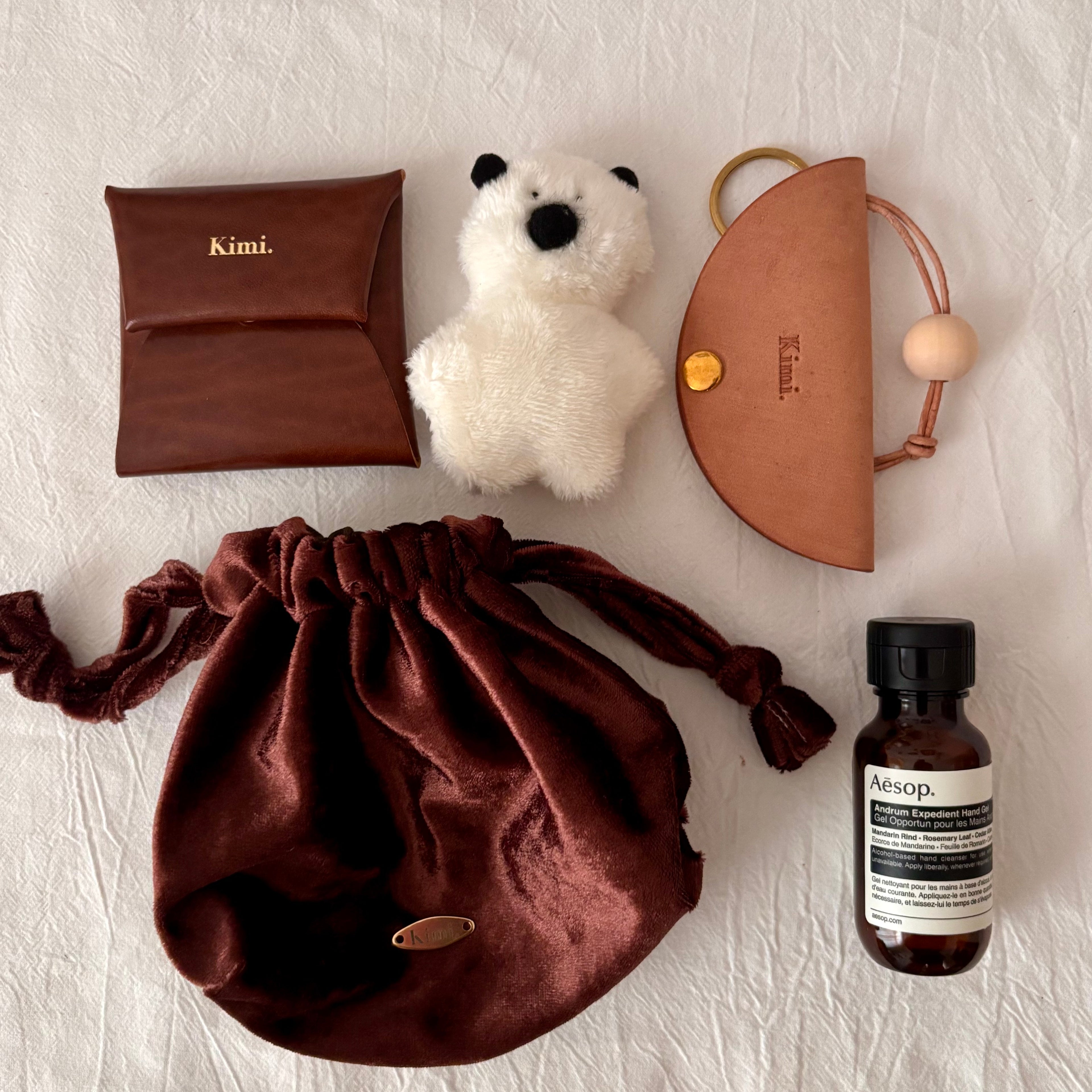 Square Coin Case-Brown