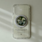 Logo Grid MagSafe Case-Cream Beige