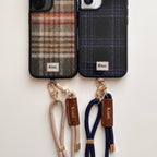 Tweed Check Case-Brown