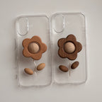 Wood Flower Grip Case-Brown