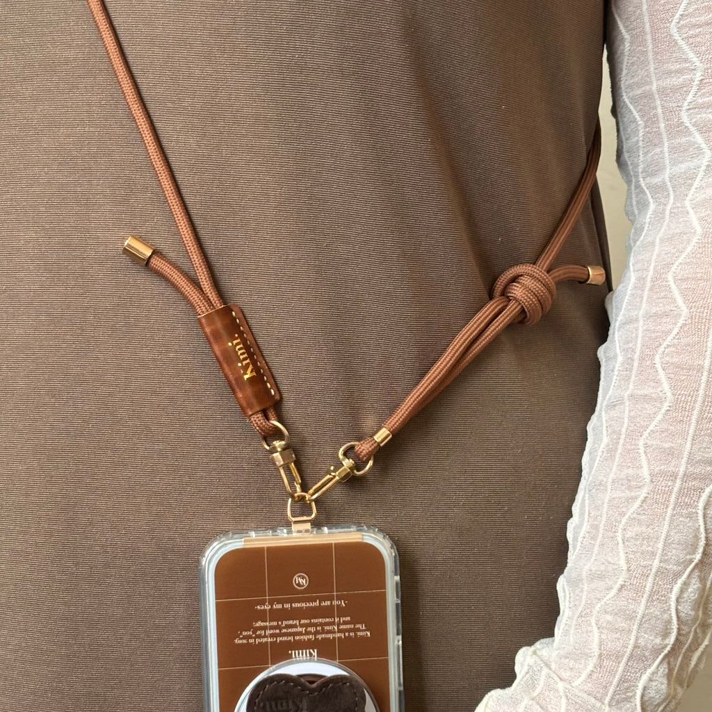 Kimi. Logo Shoulder Strap-Brown