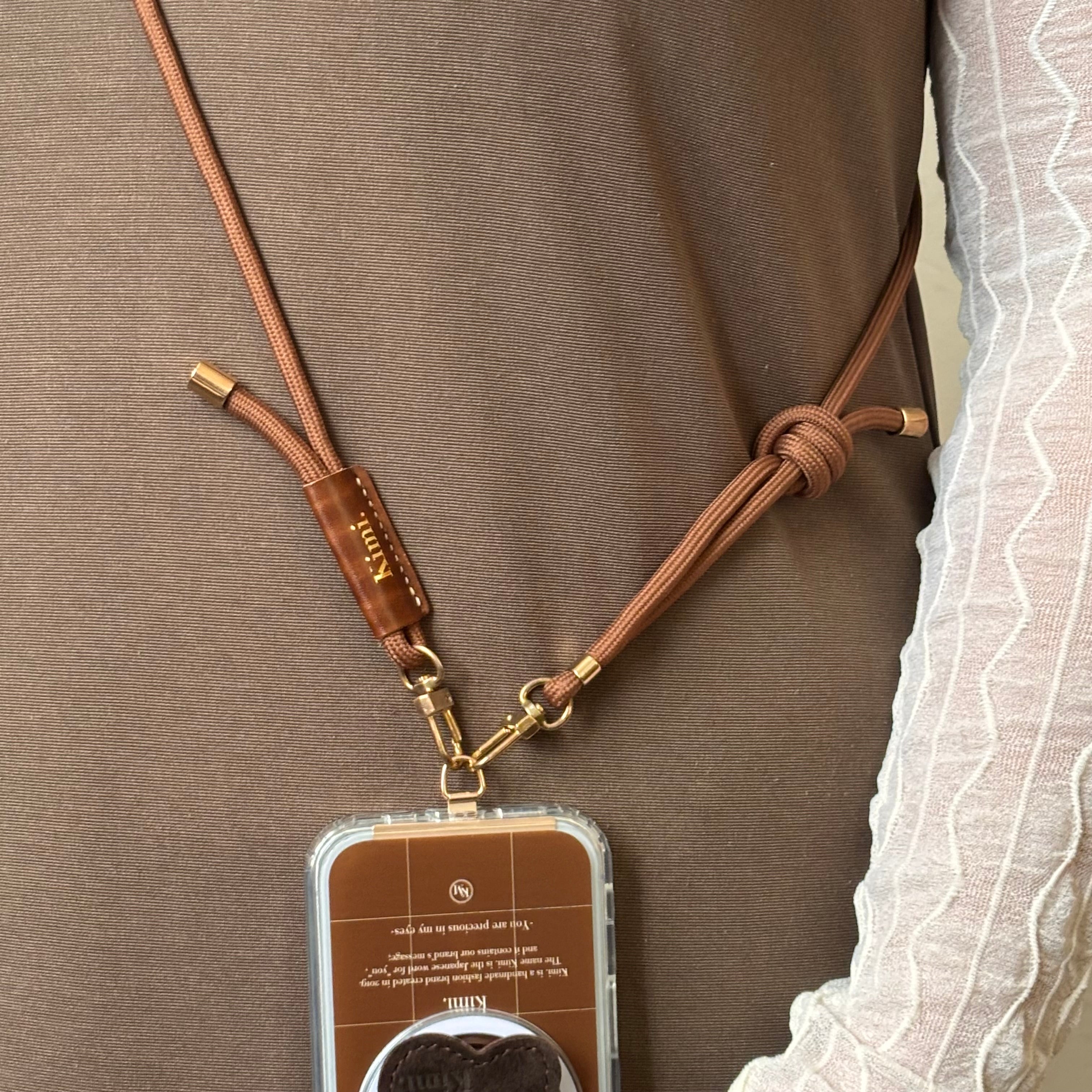 Kimi. Logo Shoulder Strap-Brown