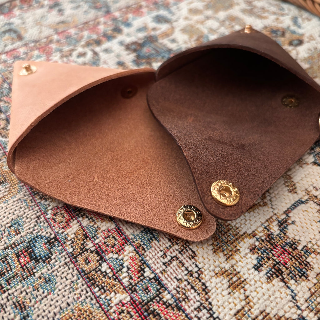 Triangle Coin Pouch-Camel