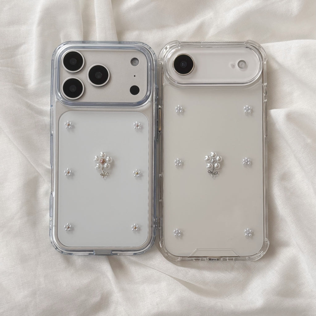 小さなお花のパールケース シルバー