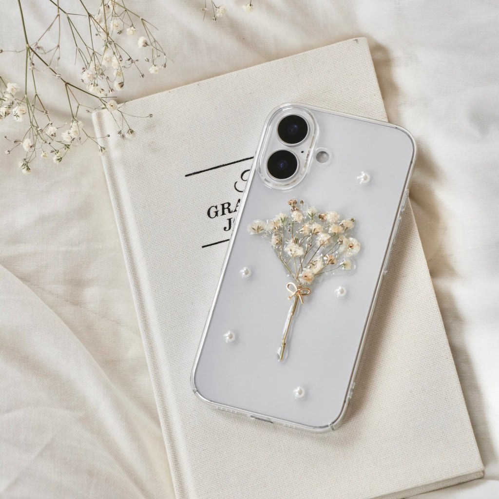 Baby’s Breath Bouquet Case (Clear)｜かすみ草のブーケスマホケース