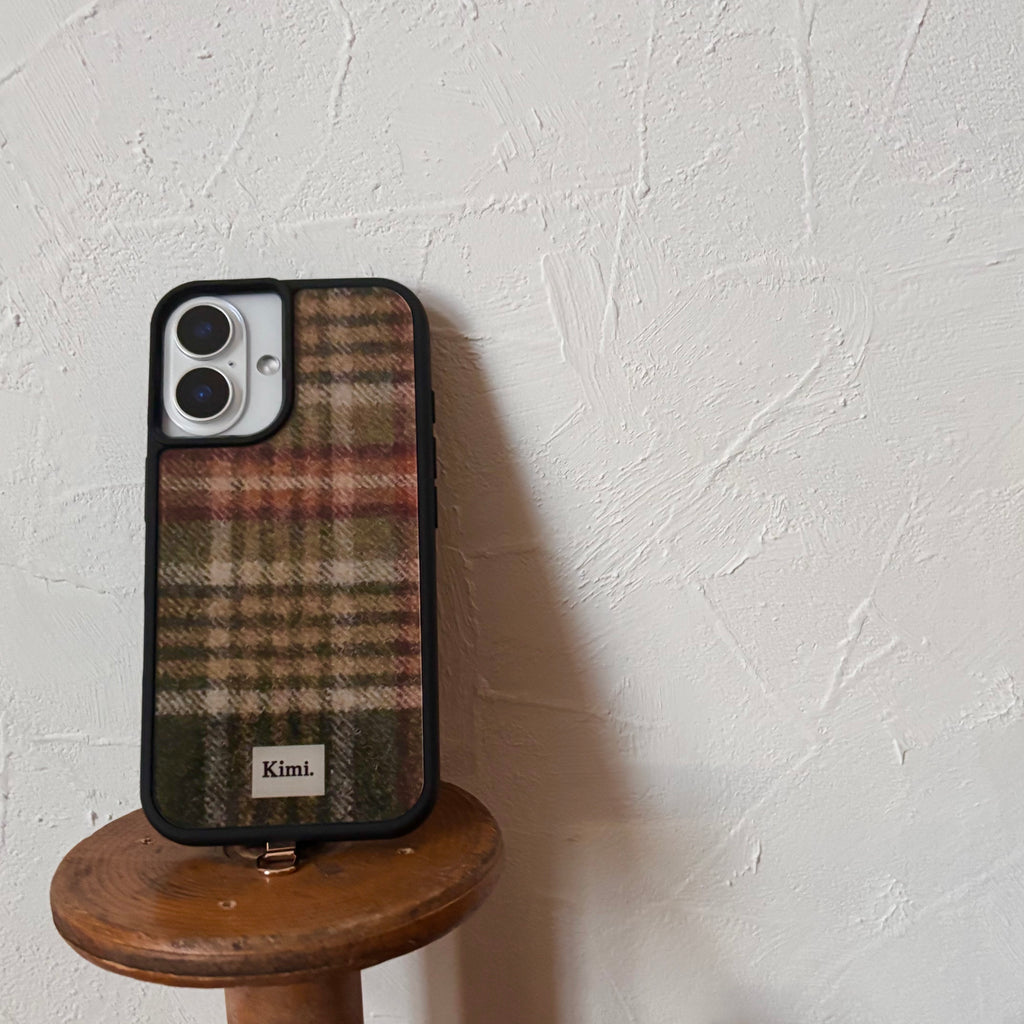 Tweed Check Case-Brown