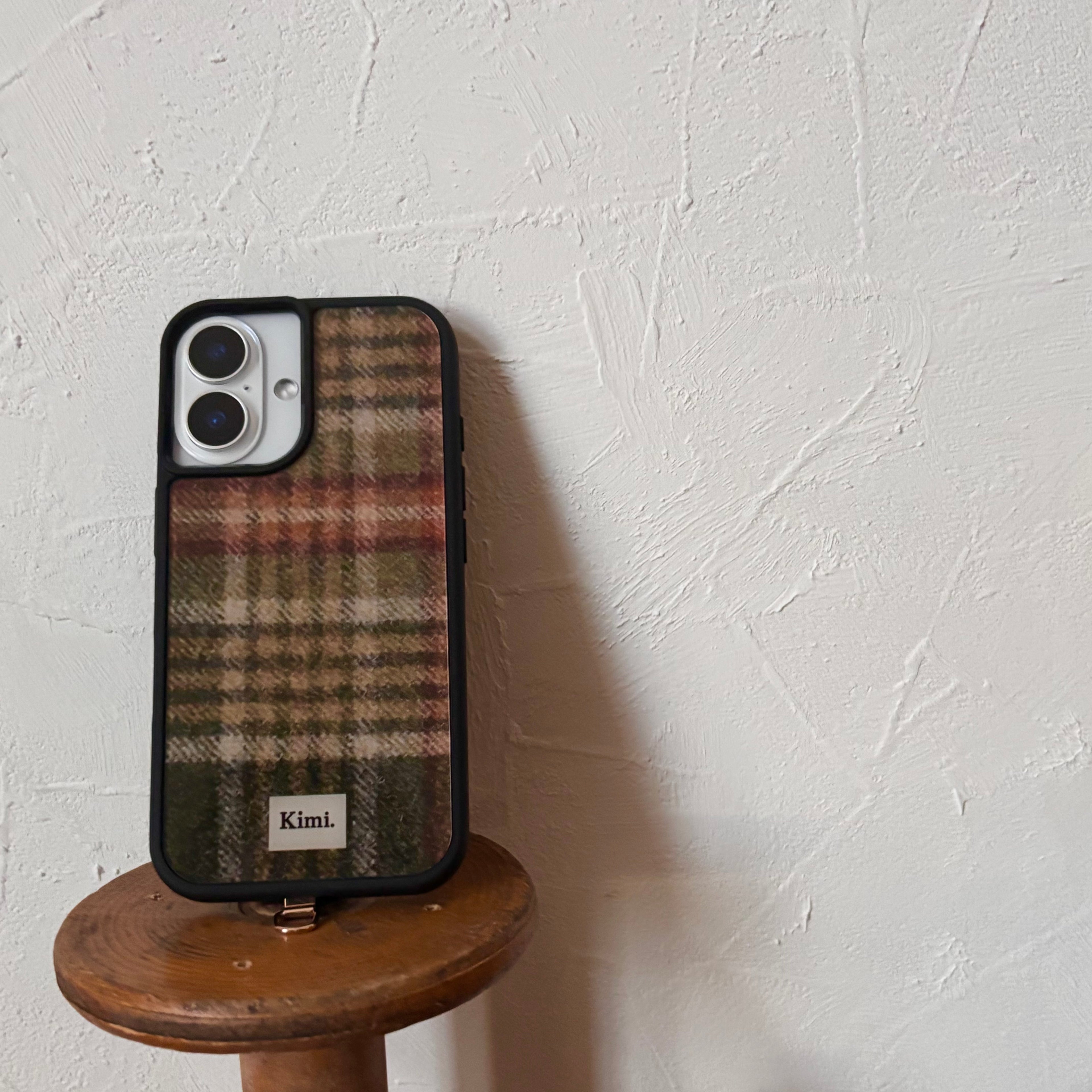 Tweed Check Case-Brown