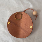 Nubuck Circle Key Case-Camel