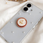 Flower Ring Pearl Phone Case -Rose Gold
