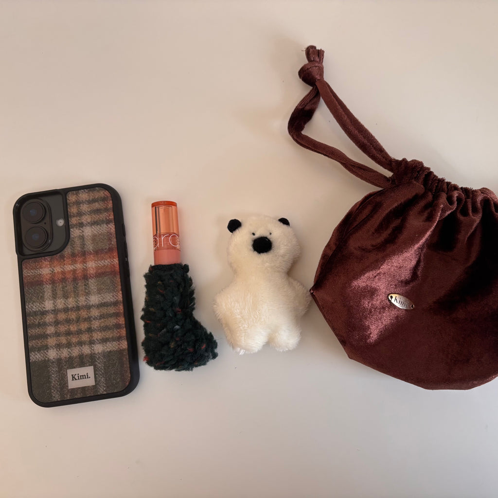 Tweed Check Case-Brown