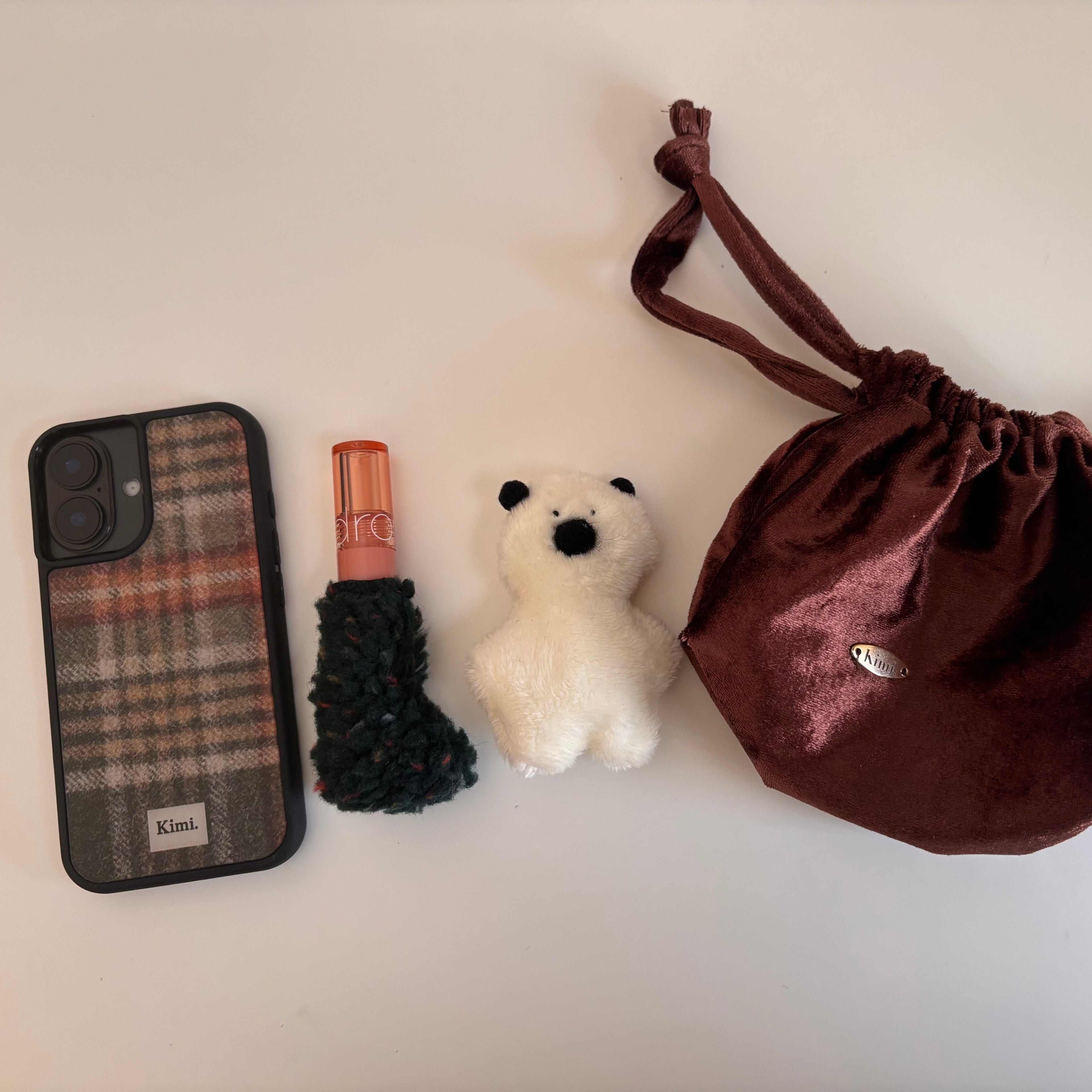 Tweed Check Case-Brown