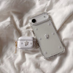 小さなお花のAirPodsケース シルバー