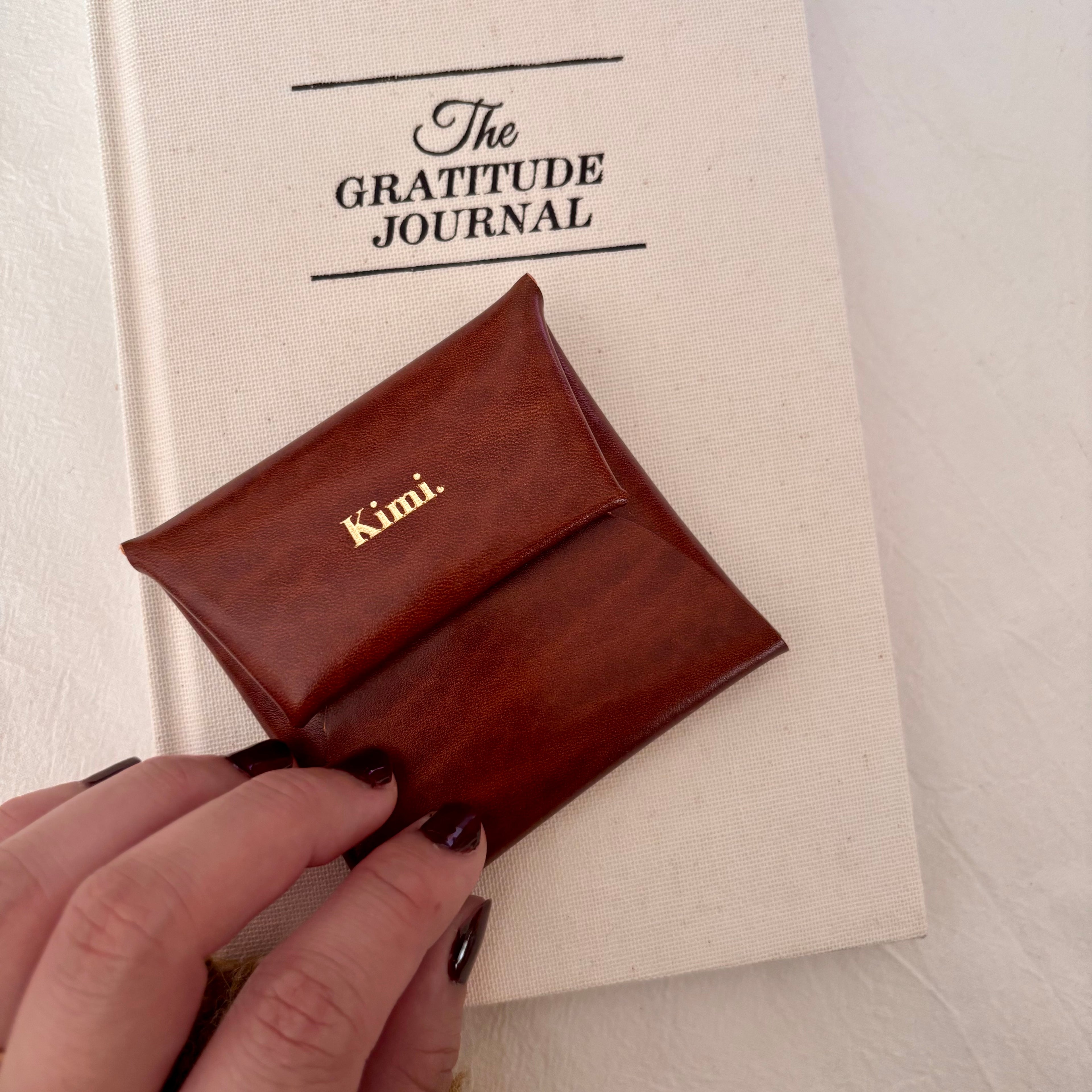 Square Coin Case-Brown