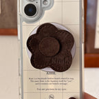 Suede Flower Griptok-Dark Brown