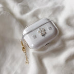 小さなお花のAirPodsケース シルバー